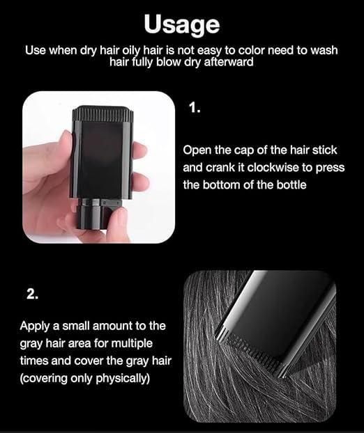 Covering White Hair is Simple and Convenient 20gm - Black (Pack of 2)